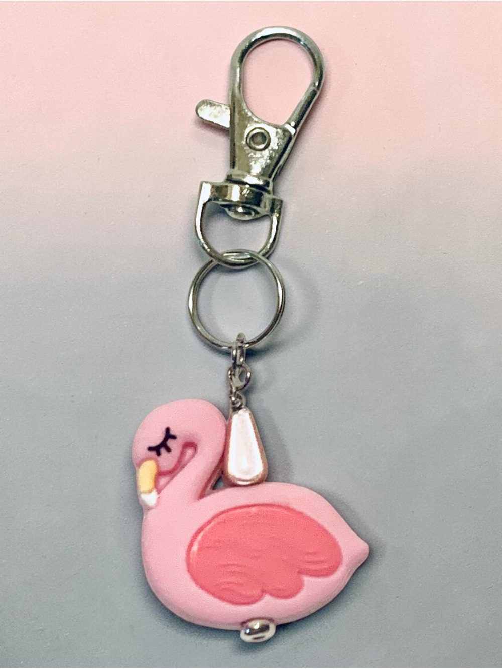 Pink 3D Flamingo Keychain Bag Charm - Brand Handmade - Picture 3 of 4